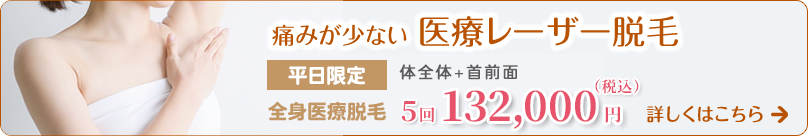 痛みが少ない医療レーザー脱毛